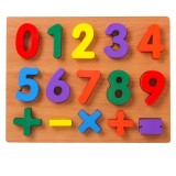 Cumpara ieftin Puzzle incastru din lemn cu litere mici, litere mari, cifre, forme, cifre 1-20, 3D