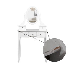 Set masa de toaleta 140x80x40 cm, oglinda si scaun, 5 sertare, RESIGILAT