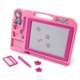 Tabla magnetică dublă CMCLASS roz 21x30 cm, pentru desen și scriere, cu accesorii incluse, plastic rezistent