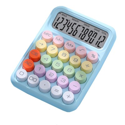 Calculator Electronic pentru Copii, Flippy, Calculator Dragut pentru Scoala Primara, Ecran mare 12 digits si Tastatura Mecania, 16 x 11 x 2 cm, Albast foto