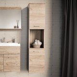 Dulap &icirc;nalt pentru baie Krildihana, aspect stejar, 131x30x30 cm