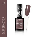 Lac de unghii Solar Gel, Revers, 12 ml, maro, nr 33, emperador