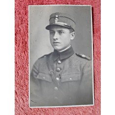 Fotografie tip carte postala, militar, perioada interbelica