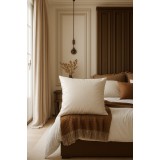 Perna puf si pene gasca Somnease Coneltex, dimensiuni 70 x 70 cm, patrata, culoare alba, pene 80%, 10% puf, 10% fibra siliconata tip bilute