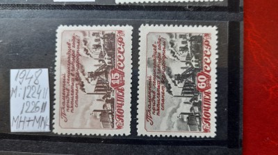 1948-Rusia-Mi=1224 I,1226 II-Mi=12Euro-MH+MNH foto