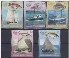 Cuba, vase, pescuit, 2005, serie si colita, MNH** foto