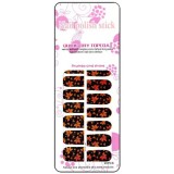 Stickere nail art de culoare neagră cu imprimeu roșu, INGINAILS