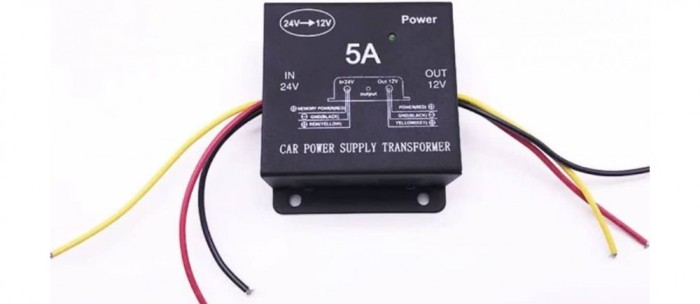 Convertor 24v in 12v 5 Amperi pentru Camioane, Auto, Tir, Utilaje, coborator de tensiune
