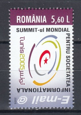 ROMANIA 2005 LP 1696 SUMMIT-UL MONDIAL PENTRU SOCIETATEA INFORMATIONALA MNH foto