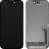 Display cu Touchscreen MP compatibil cu Apple iPhone 16, cu Rama, Versiune OLED IC Movable, Negru