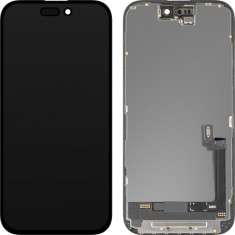 Display cu Touchscreen MP compatibil cu Apple iPhone 16, cu Rama, Versiune OLED IC Movable, Negru foto