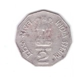 Moneda India 2 rupees 1998 Pretoria, stare relativ buna, cu pete de culoare, Asia, Cupru-Nichel