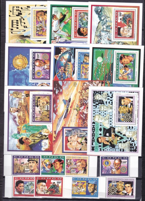Congo 1991 personalitati SAH MI 1284-91 + 9 bl.76-84 MNH