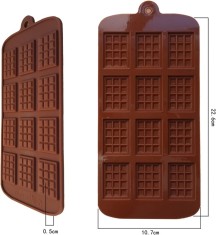 Forma din Silicon, Model Mini Ciocolate pentru Ciocolata de Casa, Bomboane, Jeleuri sau Cuburi de Gheata, CBD CORAL BEST DEALS 21 cm 11 cm 1.5 cm Maro