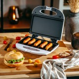 Grill electric Adler AD 3072, 1200W, placi antiaderente, alb