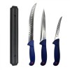 Set profesional de macelarie, filetat transat, injunghiat, dezosat, 3 cutite, suport magnetic