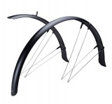 Aparatoare Noroi Bicicleta 28 Inch, Set Fata Spate, PVC, 53mm, Negru Mat, cu Suruburi