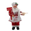 Figurina decorativa craciun, flippy, mos craciun bucatar, 30 x 17 x 10 cm, material plastic+textil, interior/exterior, rosu/alb
