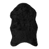 Covor decorativ moale, 55 x 90 cm, poliester, 350 g/m&sup2;, Negru, General