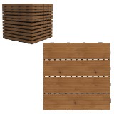 Outsunny Plăci de terasă - caillebotis - Lot de 12 buc., Suprafață Maximă 1,08 m&sup2;- &icirc;mbinabile, Instalare foarte Simplă | Aosom Romania