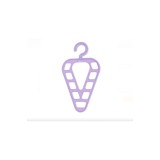 Cuier de haine oval din plastic, liliac, care economisește spațiu, cu 9 fante, 25x15cm