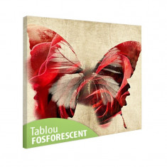 Tablou fosforescent Fluture rosu foto