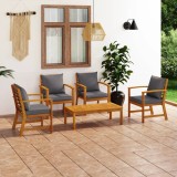 Gossi set mobilier de gradina cu perne, 5 piese, lemn masiv acacia