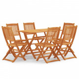 VidaXL Set mobilier de exterior pliabil, 7 piese, lemn masiv eucalipt