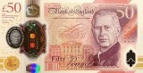 Bancnota ANGLIA - 50 lire 2024 - King Charles - polymer - UNC