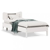VidaXL Cadru pat fără saltea, alb, 90x190 cm, lemn masiv de pin