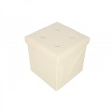 Taburet Pliabil Depozitare Capac Reversibil 38x38cm TB75 Crem