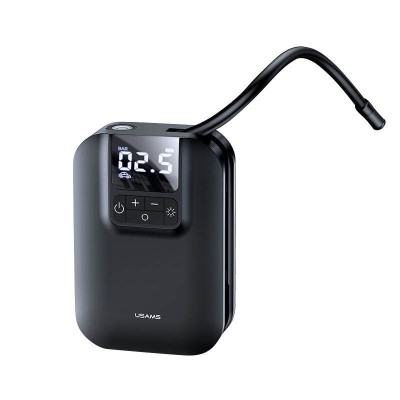 Compresor portabil marca USAMS, fara fir, pretabil pentru umflare cauciucuri masini, autoutilitare, motocicleta, biciclete, culoarea negru foto