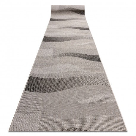 Traversa sisal Floorlux model 20212 argint si negru, 70 cm