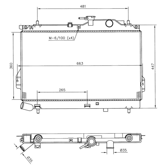 Radiator racire Hyundai Matrix (Fc), 06.2001-04.2008, Motorizare 1, 5 60kw Diesel, tip climatizare Cu/fara AC, cutie Manuala, dimensiune 622x360x18mm