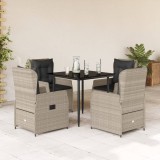 Gossi set mobilier de gradina cu perne, 5 piese gri deschis poliratan
