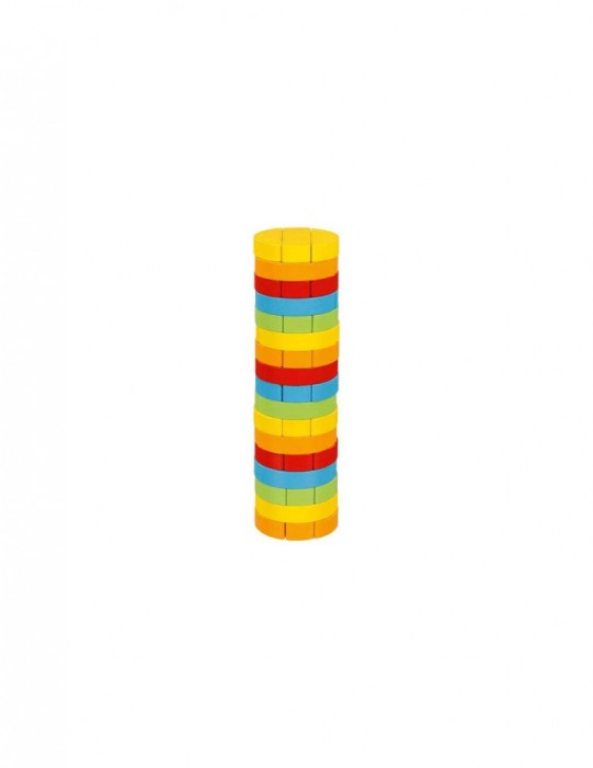 Joc Jenga cu piese din lemn Turnul Rotund