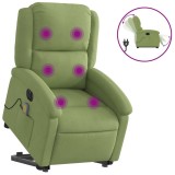 Cumpara ieftin Fotoliu electric masaj rabatabil verde deschis, catifea