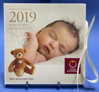 AUSTRIA 2019 - Set monetarie 1 cent-2 euro &amp;ldquo;Coin Set Baby&amp;rdquo; -folder/ BU foto
