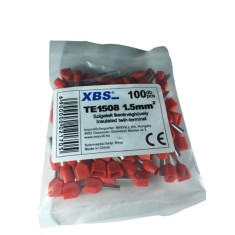 Set pini dubli rosii 1,5mm &sup2; conectori terminal de sertizare izolati poliamida tubulari set 100 buc