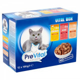 Cumpara ieftin Prevital Cat 12x100 g Pui-Vitel-Somon