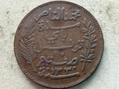 TUNISIA-10 CENTIMES 1912 foto