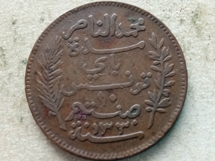 TUNISIA-10 CENTIMES 1912