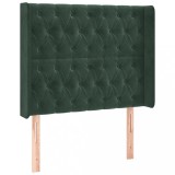 Cumpara ieftin Tablie pat cu aripioare verde inchis 93x16x118/128 cm catifea