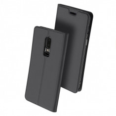 Husa carte flip wallet Dux Ducis pentru OnePlus 6, gri foto