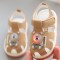 Sandalute crem cu piuitoare si ursulet cu led (Marime Disponibila: Marimea 21)