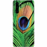 Husa silicon pentru Huawei P30 Pro, Peacock Feather Green Blue