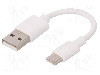 Cablu USB A mufa, USB C mufa, USB 2.0, lungime 0.1m, alb, Goobay - 38677
