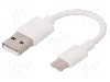 Cablu USB A mufa, USB C mufa, USB 2.0, lungime 0.1m, alb, Goobay - 38677 foto