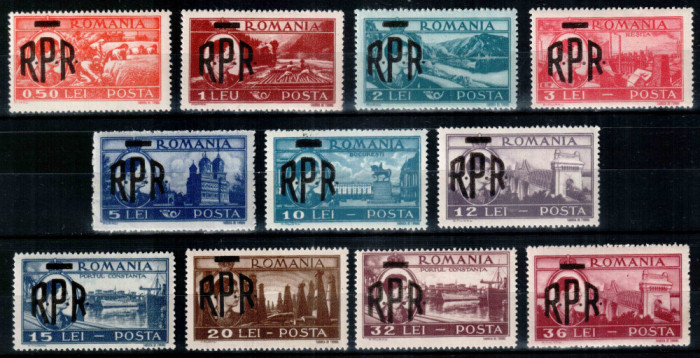 Romania 1948, LP 229, Mihai I vederi - supratipar R.P.R., seria cu sarniera, MH*