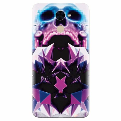 Husa silicon pentru Huawei Enjoy 7 Plus, Abstract Framed Skull foto